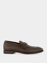 Ferragamo Brown Leather Loafers with Gancini Ornament