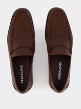 Ferragamo Cocoa Leather Moccasins