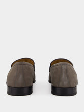 Ferragamo Daytona Grey Nubuck Loafers with Gancini Ornament