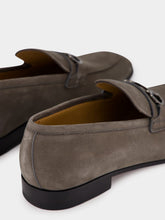 Ferragamo Daytona Grey Nubuck Loafers with Gancini Ornament