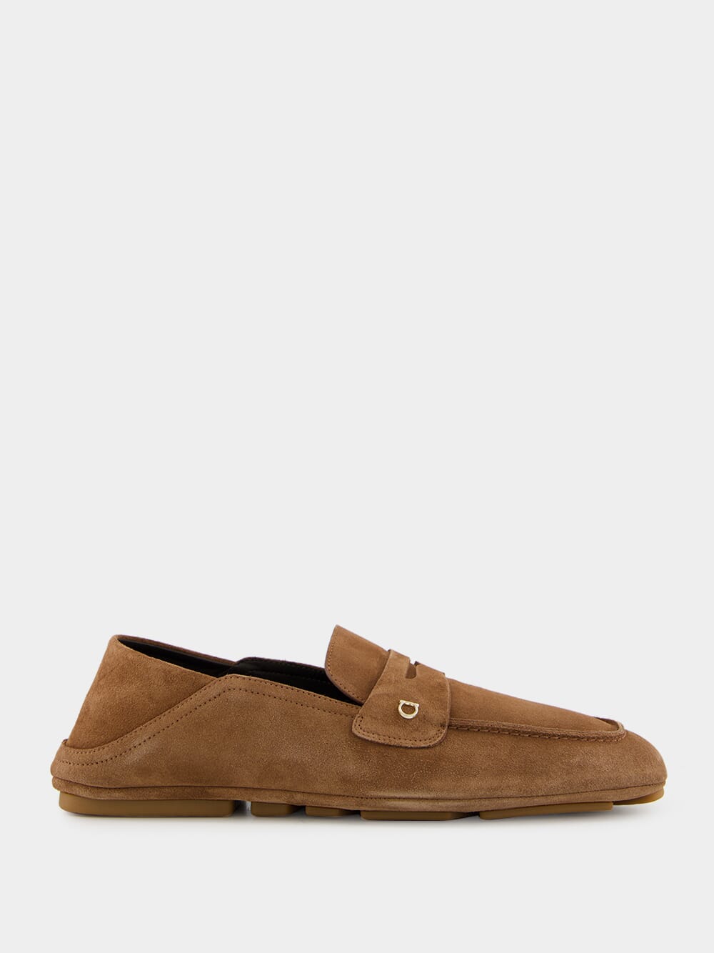 Brown Suede Gancini Drivers