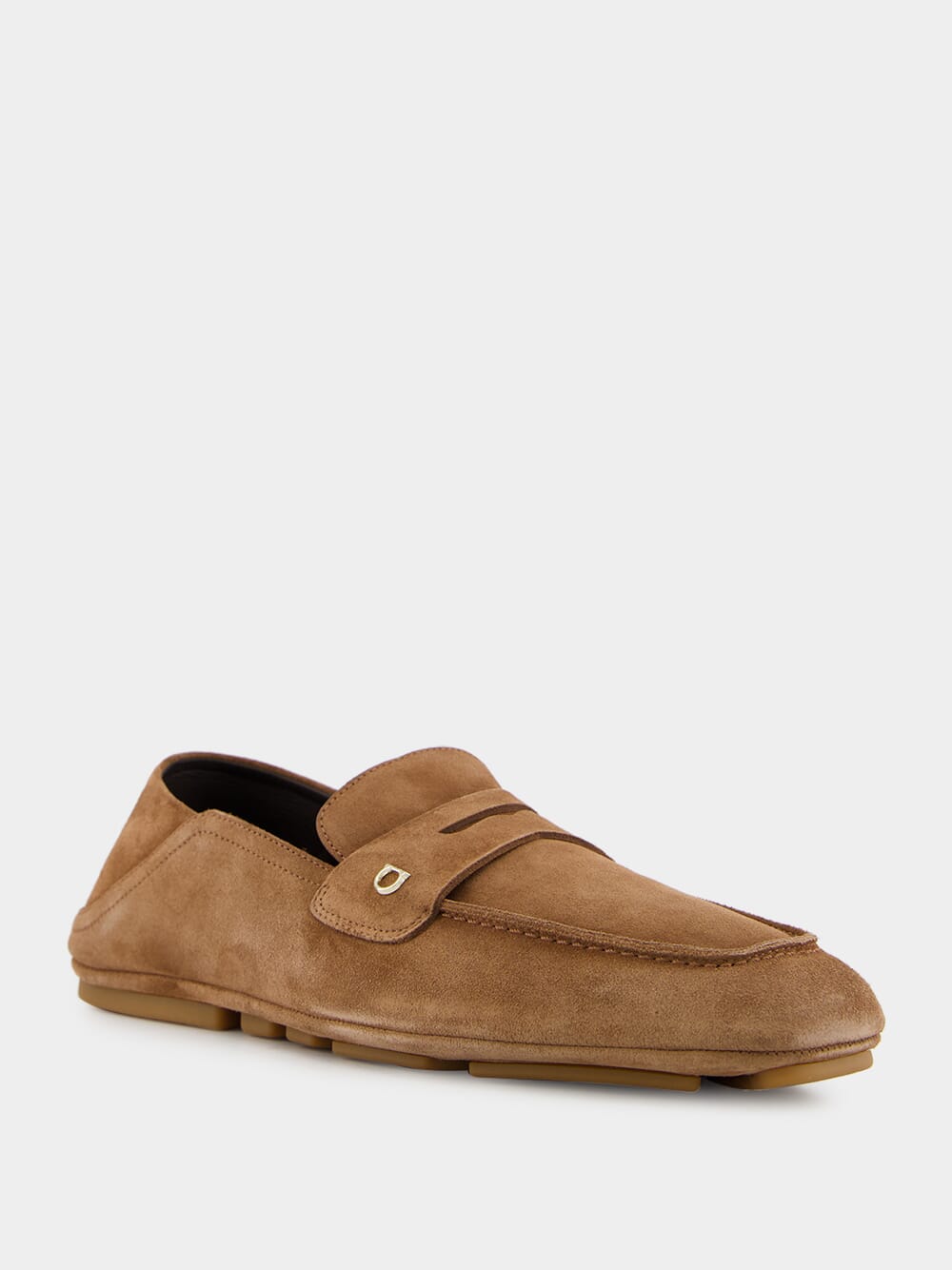 Brown Suede Gancini Drivers