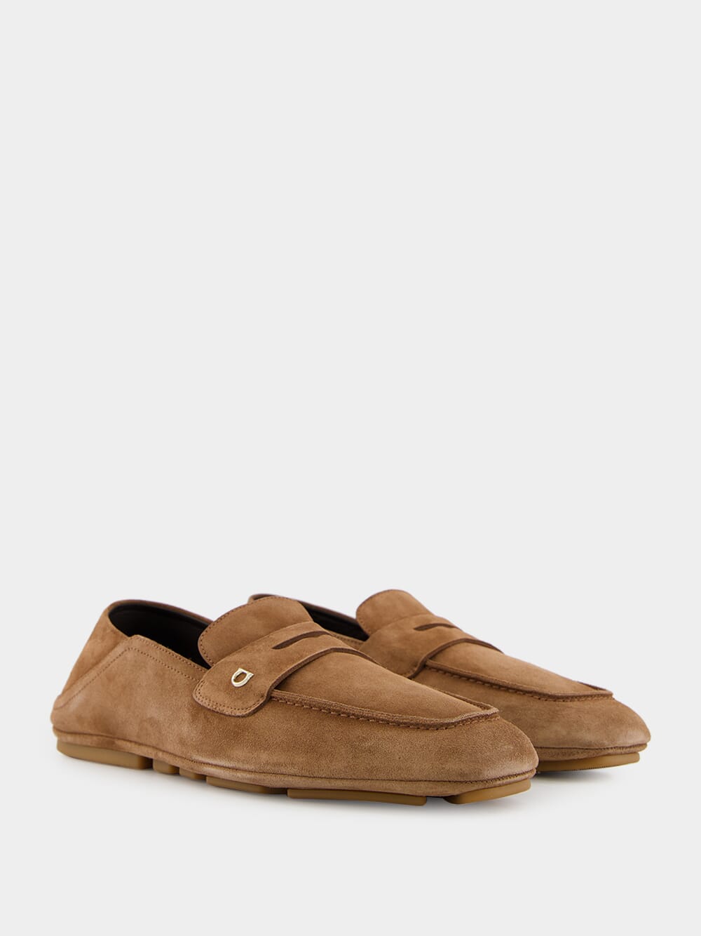 Brown Suede Gancini Drivers