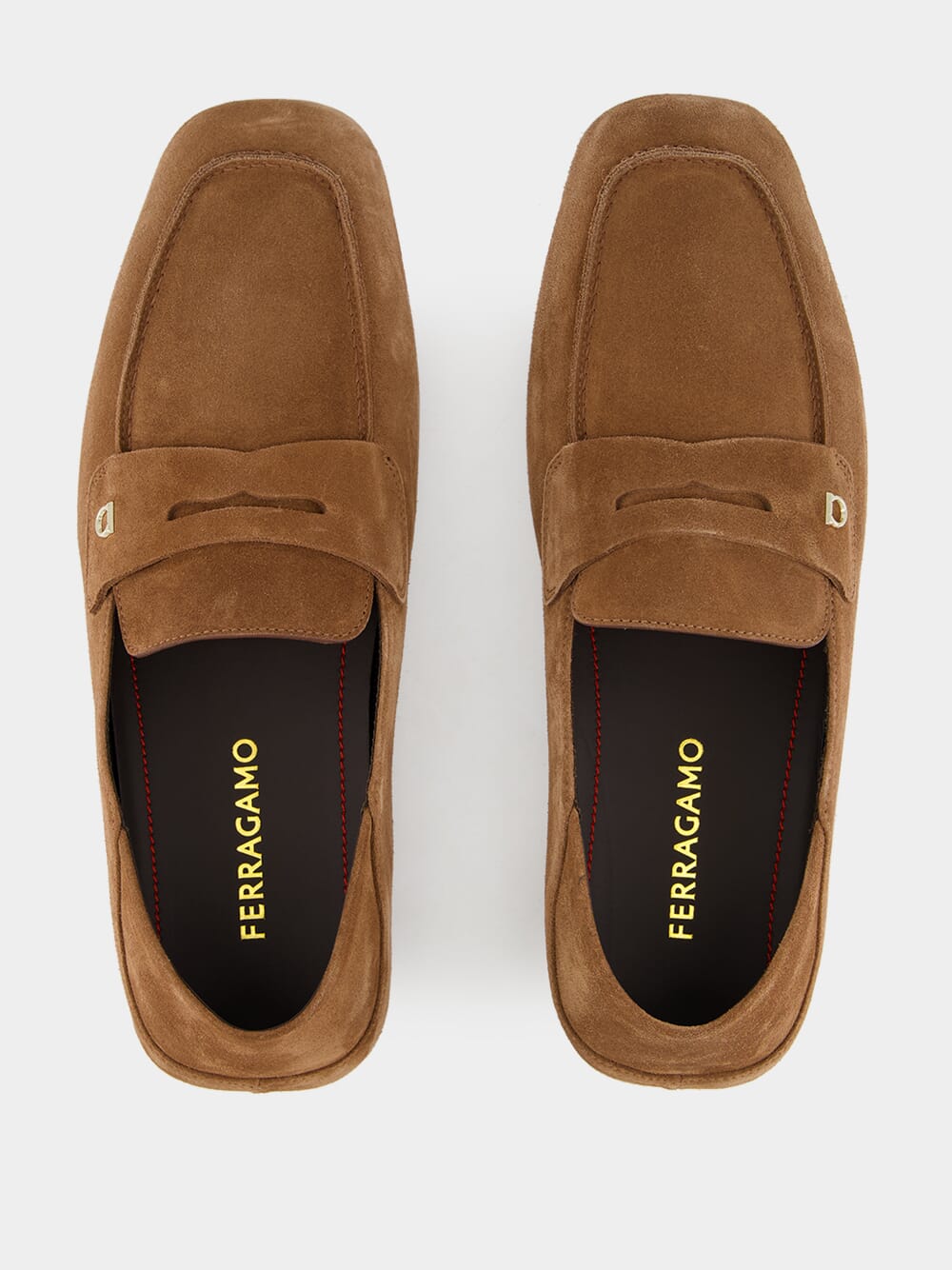 Brown Suede Gancini Drivers