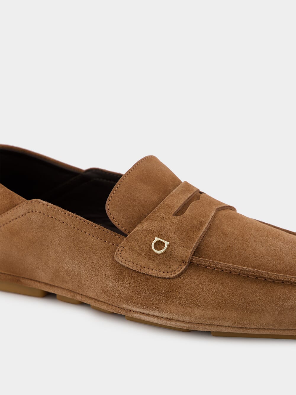 Brown Suede Gancini Drivers