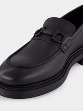 Ferragamo Black Gancini Bit Loafers