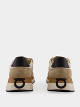 Ferragamo Cream and Safari Low-Top Sneakers