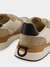 Ferragamo Cream and Safari Low-Top Sneakers