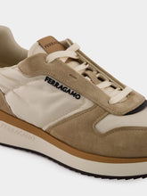 Ferragamo Cream and Safari Low-Top Sneakers