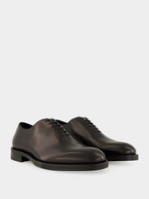 Ferragamo Black Amber Leather Derby Shoes