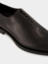 Ferragamo Black Amber Leather Derby Shoes