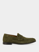 Ferragamo Loden Green Suede Penny Loafers