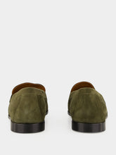 Ferragamo Loden Green Suede Penny Loafers