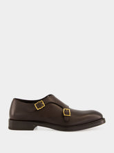 Ferragamo Black Leather Double Monk Strap Shoes