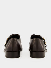 Ferragamo Black Leather Double Monk Strap Shoes