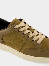 Ferragamo Soy Seed Suede and Leather Low-Top Sneakers