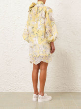 Zimmermann Yellow Acacia Broderie Tie Mini Dress