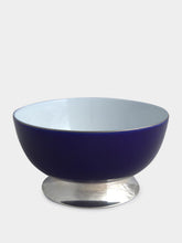 Leitão & Irmão Silver Large Cobalt Blue Bowl