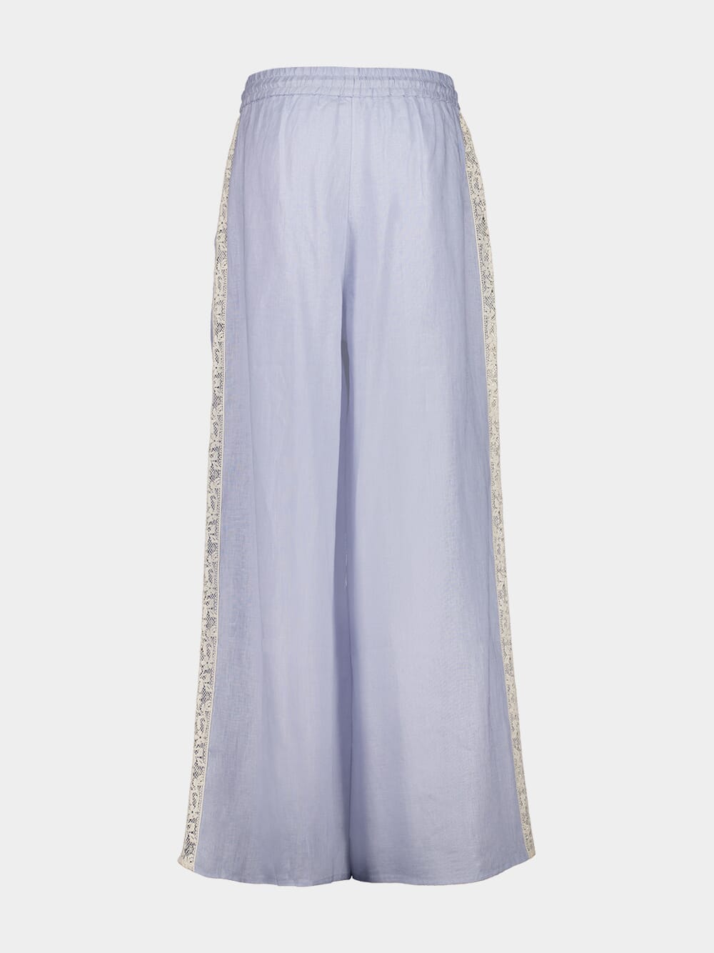 Dusty Blue Everley Lace Trim Wide-Leg Pants