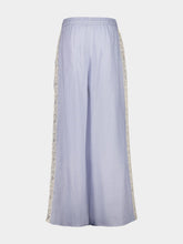 Zimmermann Dusty Blue Everley Lace Trim Wide-Leg Pants