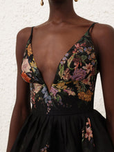 Zimmermann Pavilion V-Neck Black Mini Dress