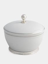 Leitão & Irmão White Small Striped Porcelain Box