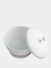 Leitão & Irmão White Small Striped Porcelain Box
