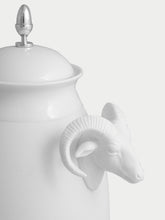 Leitão & Irmão White Mouflon Biscuit Porcelain Jar