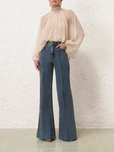 Zimmermann Cream Illustration Lace Edge Blouse