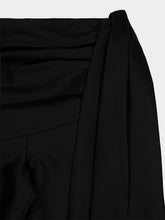 Zimmermann Black Clash Wool-Silk Draped Flared Trousers