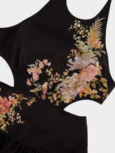 Zimmermann Black Floral Tallow Halter Midi Dress