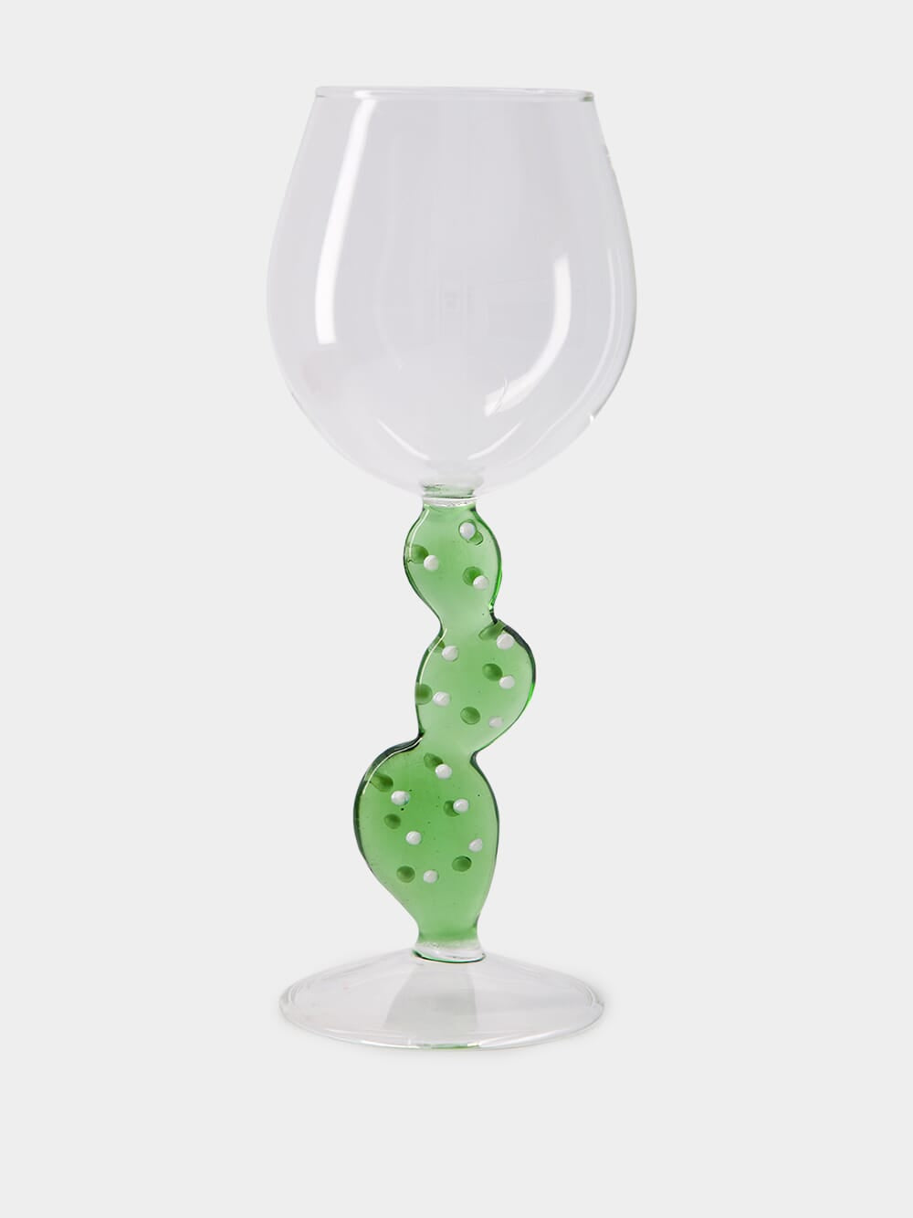 Green Cactus Wine Glass