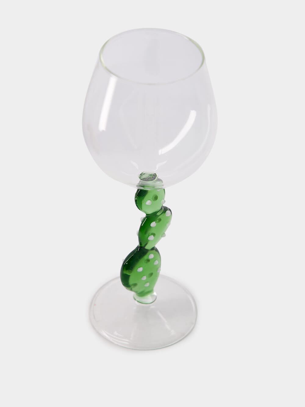 Green Cactus Wine Glass