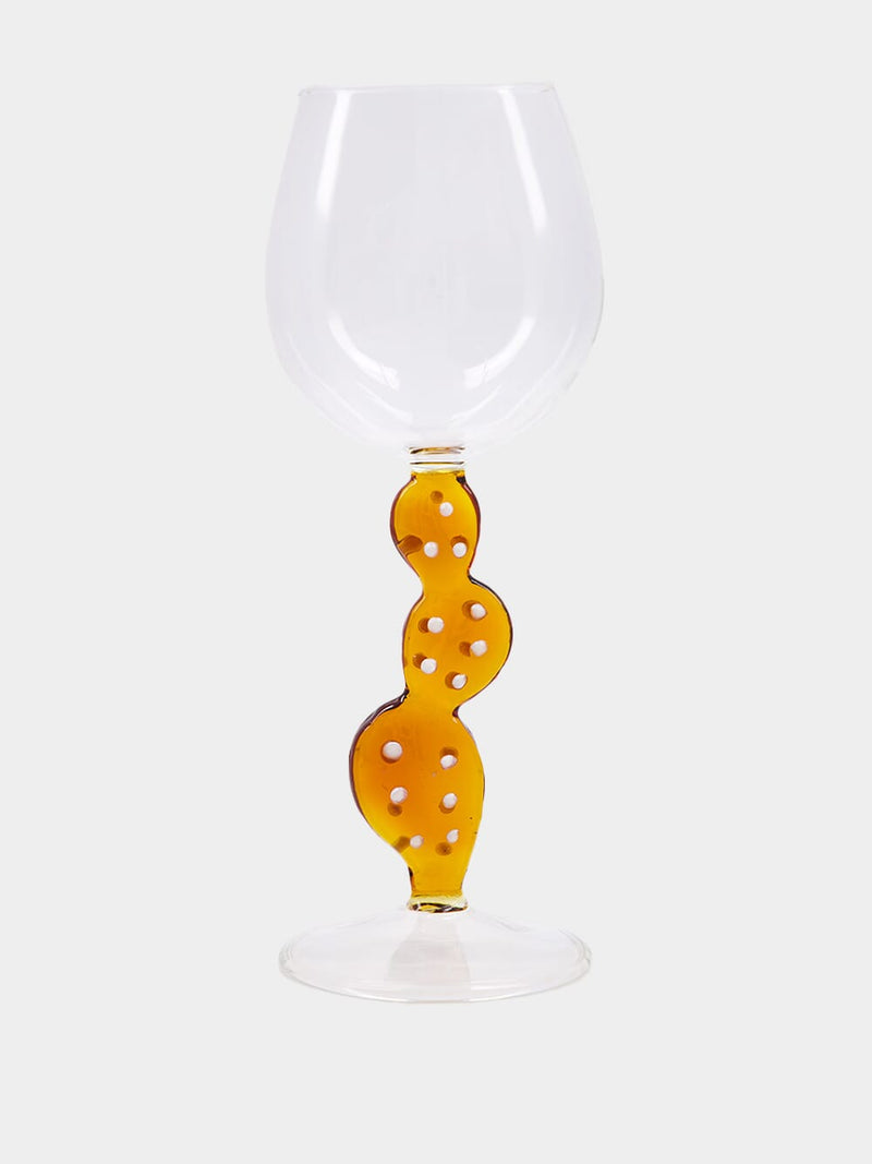 Dolce & Gabbana leopard-effect Wine Glass - Yellow