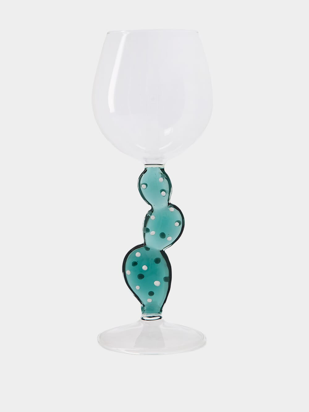 Blue Cactus Wine Glass