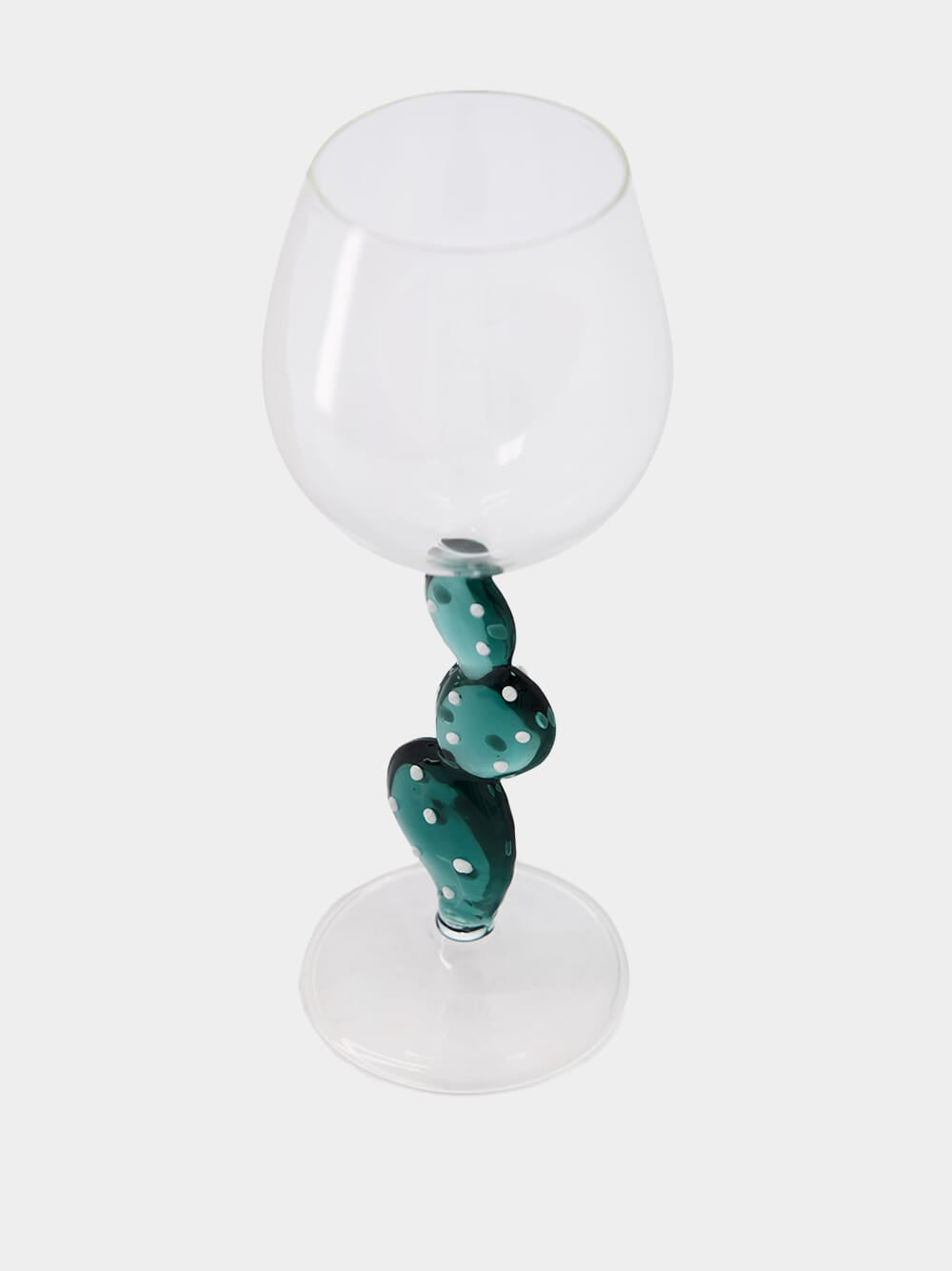 Blue Cactus Wine Glass