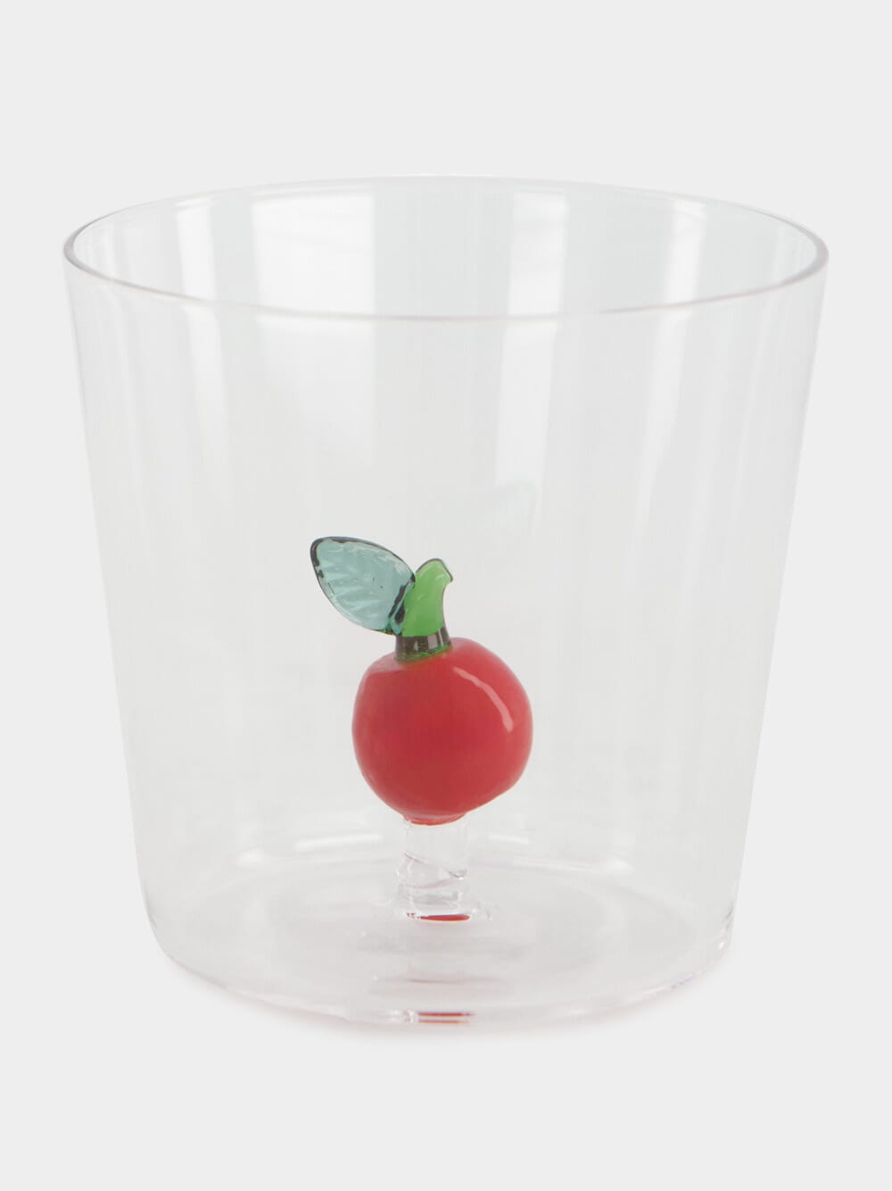 Glass Tumbler with Red Apple