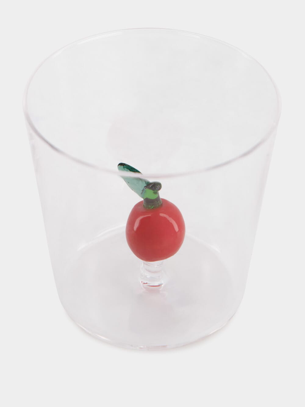 Glass Tumbler with Red Apple