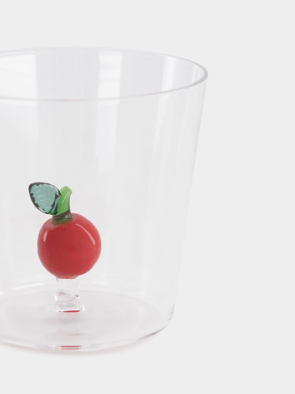 Glass Tumbler with Red Apple