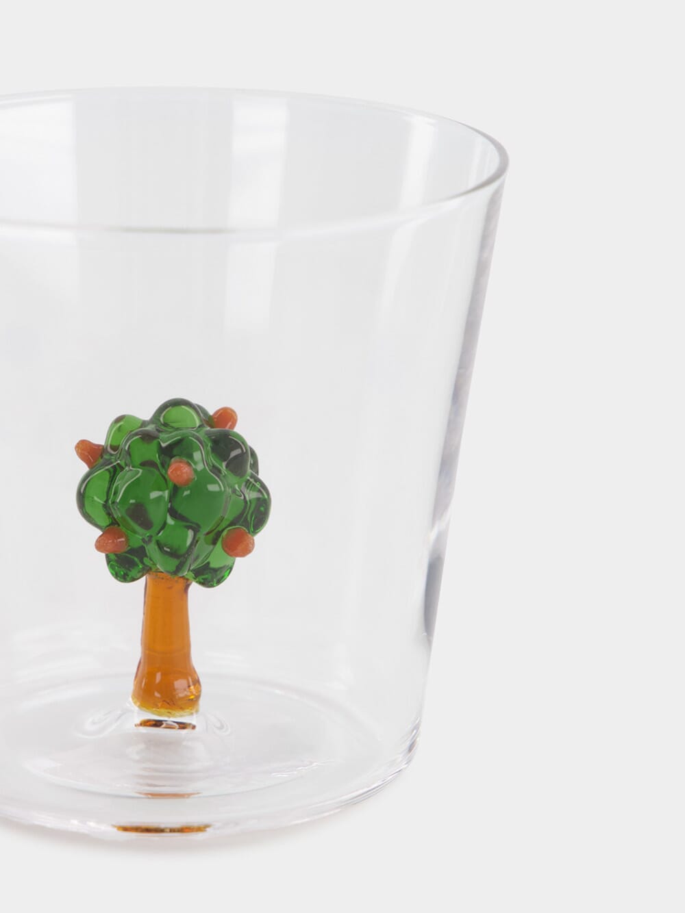 Glass Tumbler with Apple Tree Design