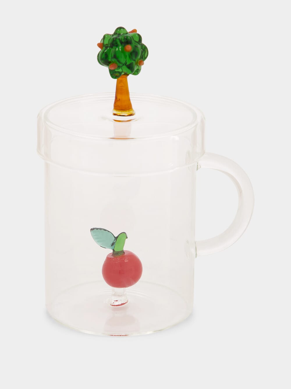 Red Apple with Tree Glass Mug