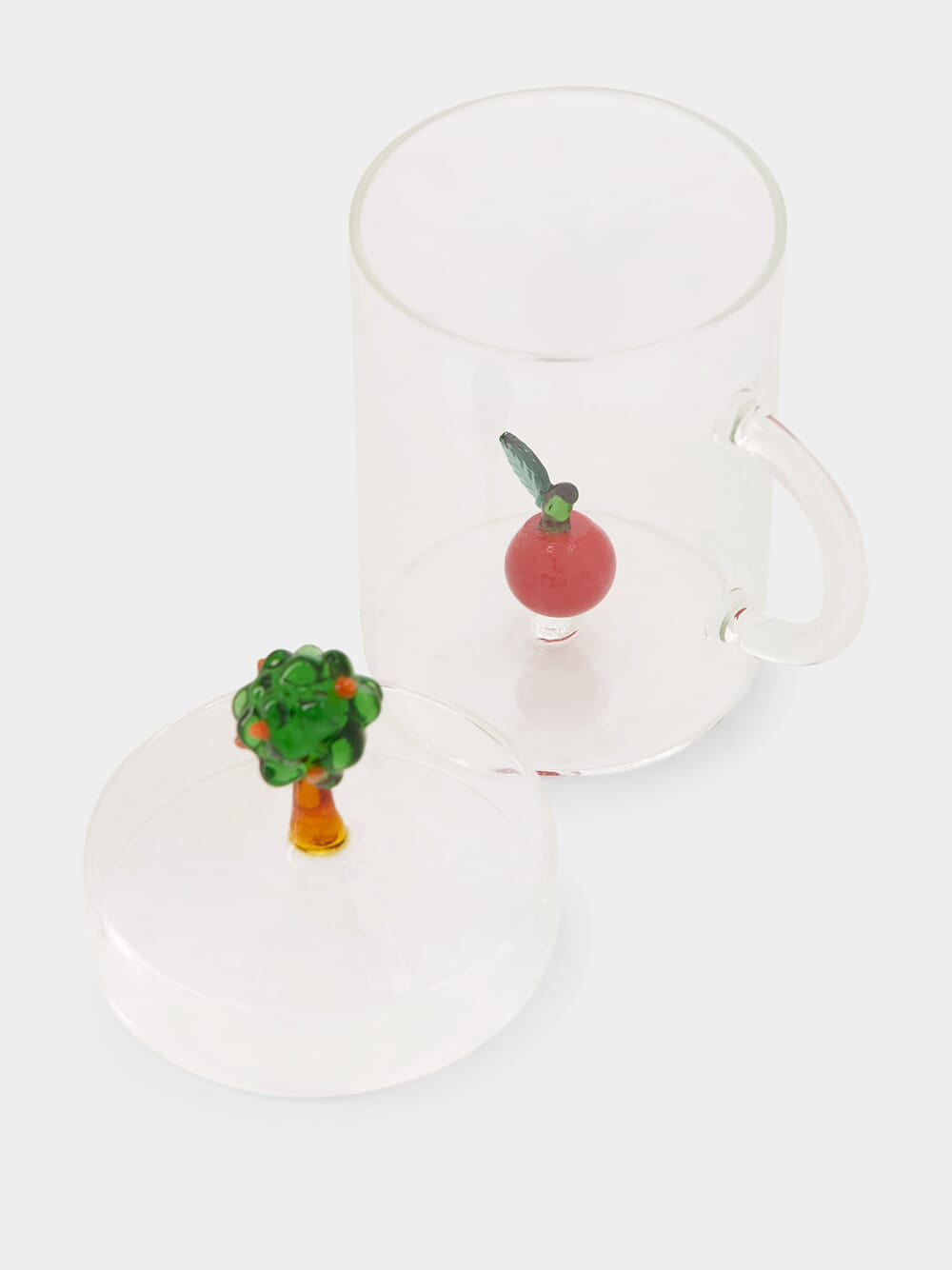 Red Apple with Tree Glass Mug