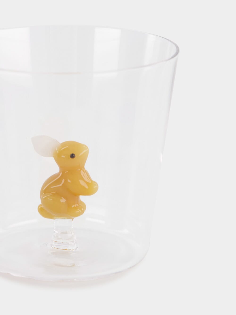 Glass Tumbler with Amber Rabbit Design