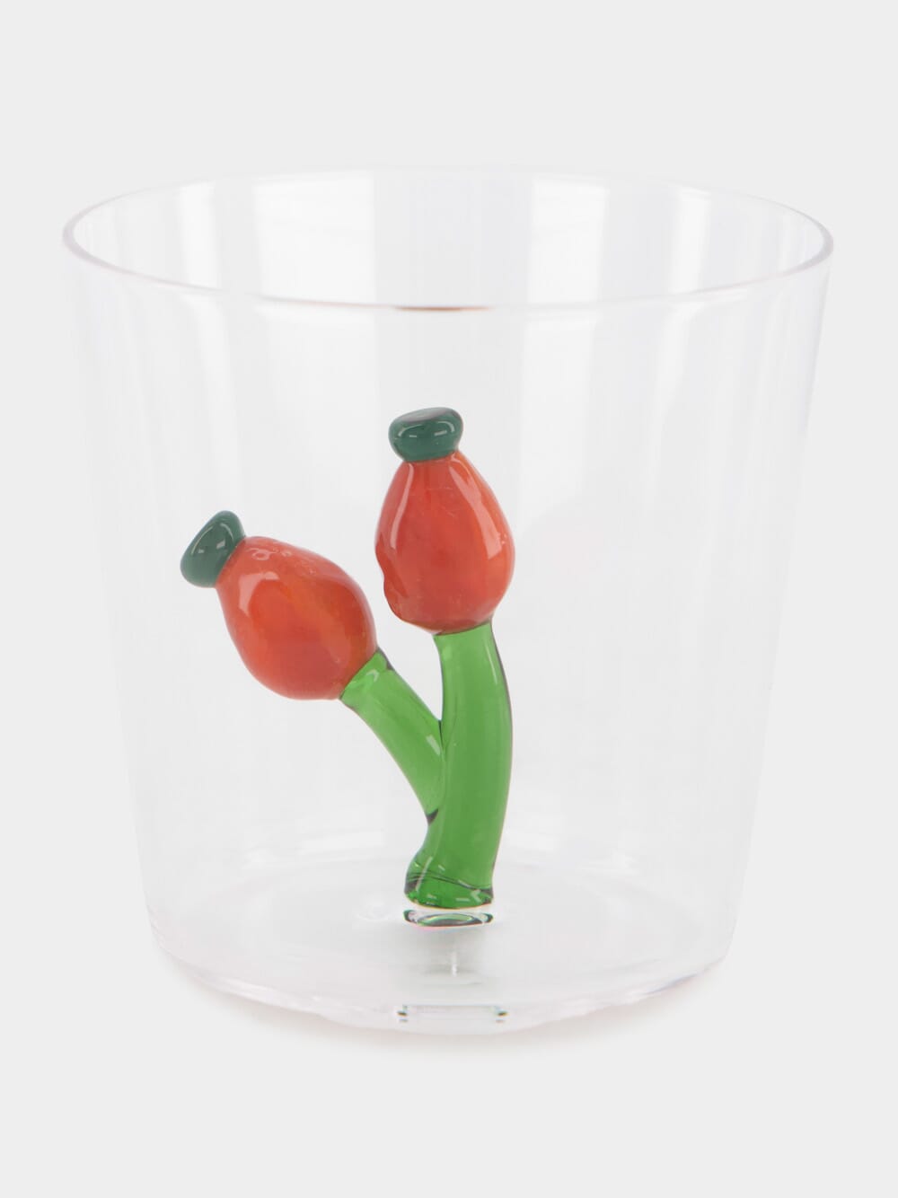 Glass Tumbler with Rosehip Berry Design