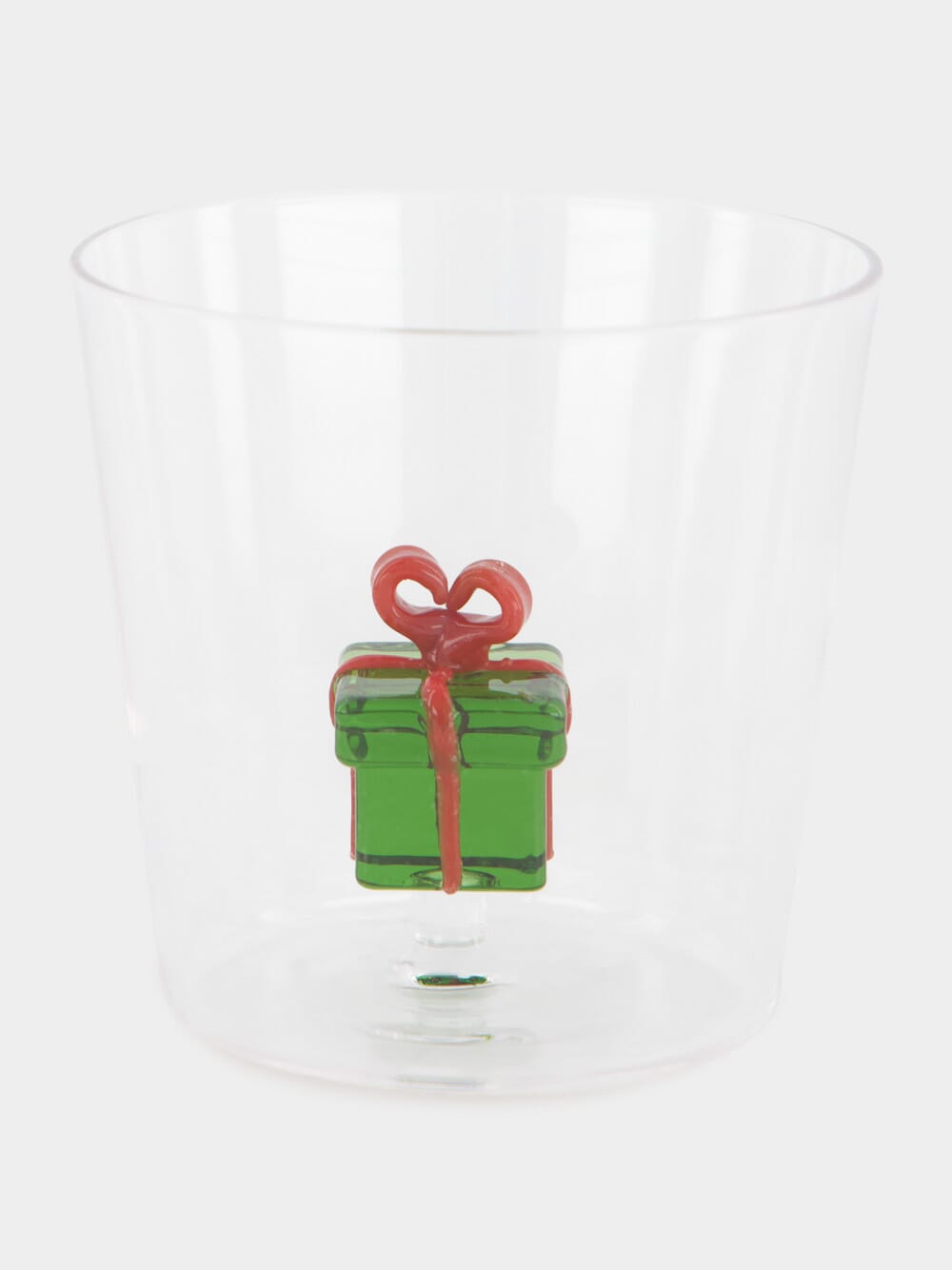 Glass Tumbler with Green Gift Design