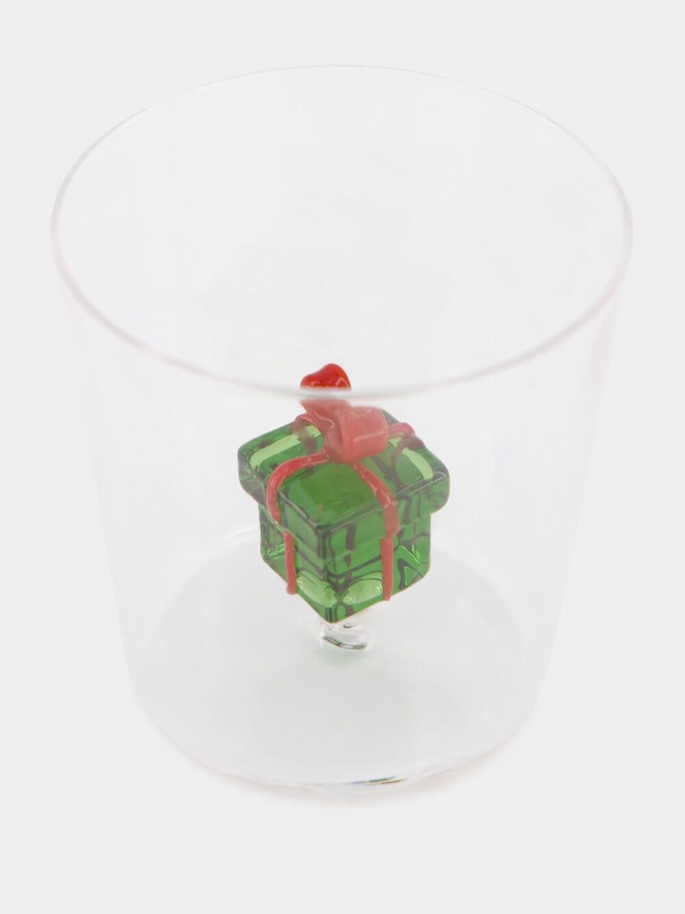 Glass Tumbler with Green Gift Design