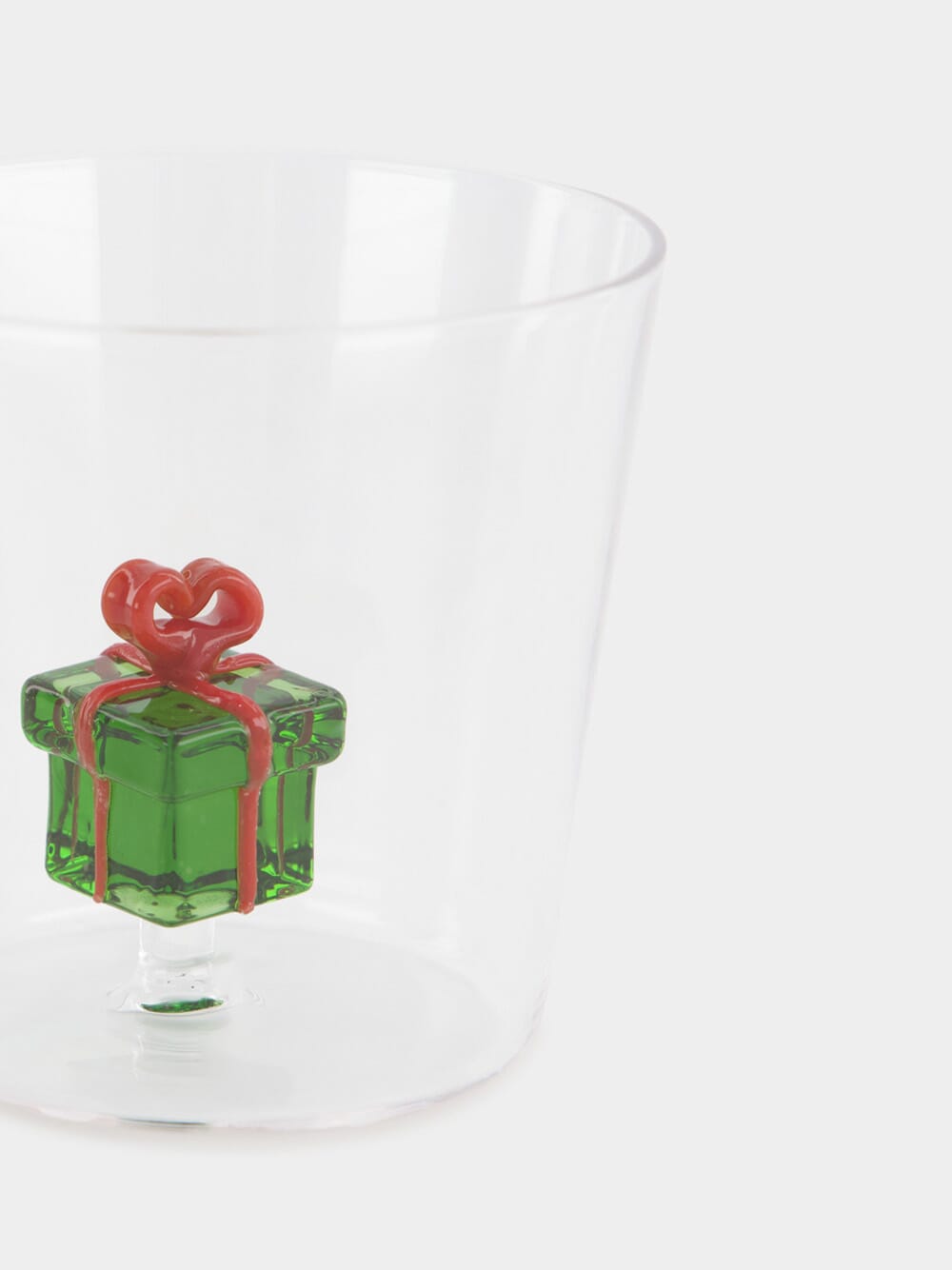 Glass Tumbler with Green Gift Design