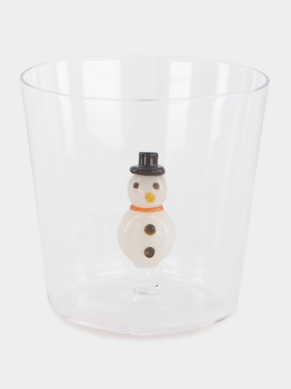 Glass Tumbler with Snowman Design