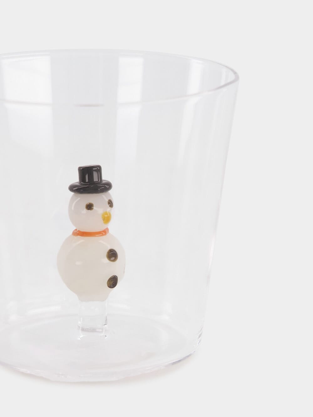 Glass Tumbler with Snowman Design