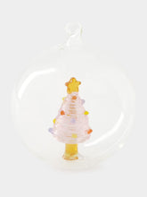 Ichendorf Milano Glass Christmas Ball with Pink Tree and Star